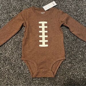 Carter's Brown Football Long Sleeve Onesie